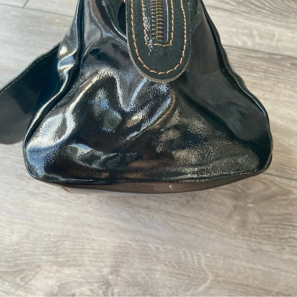 Regina Black Patent Leather Handbag Made in Italy - Picture 6 of 15